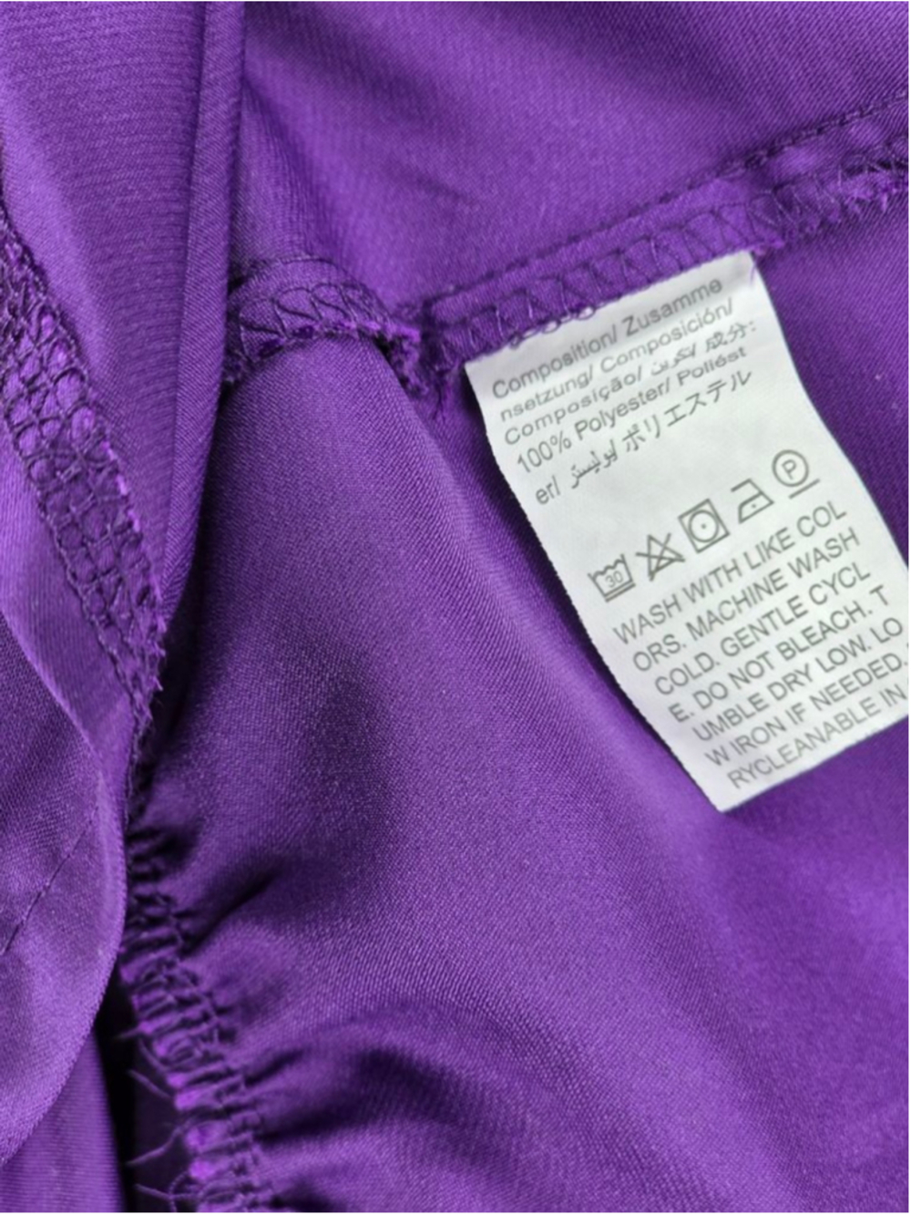 SHEIN Curve Purple Satin Long Sleeve Blouse Women’s Plus Size 2X - Picture 4 of 4